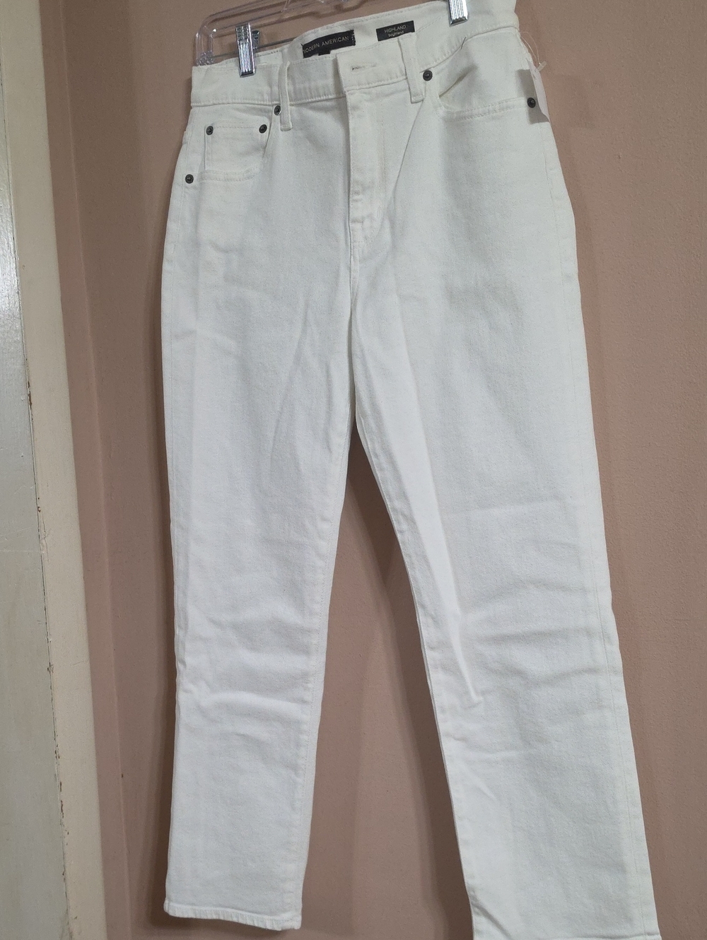 High-Rise Straight Leg White Women's Jeans